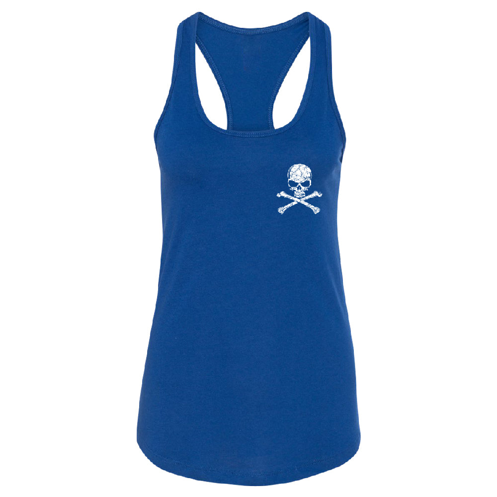 Pocket Design - Skull and Crossbones Women's Racerback Souvenir Shirt 
