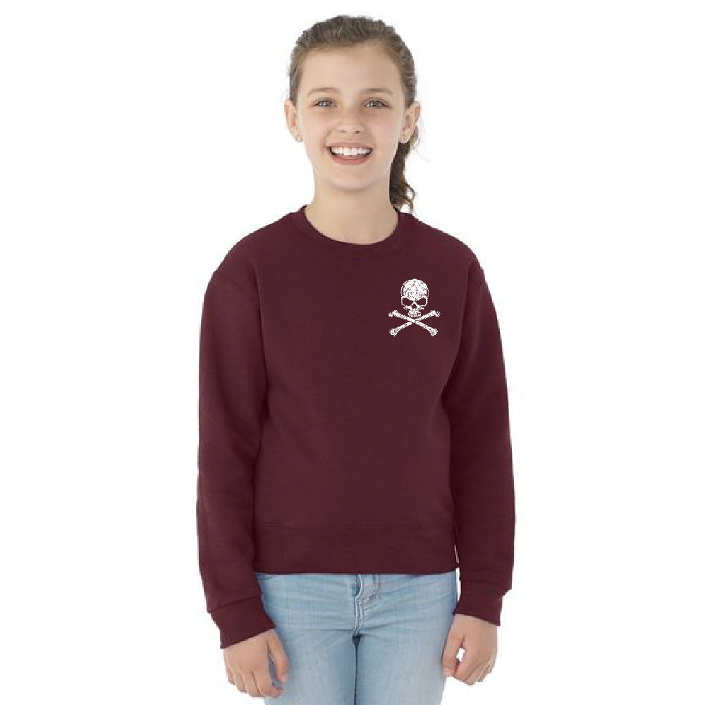 Pocket Design - Skull and Crossbones Youth Crewneck Souvenir SweatShirt 