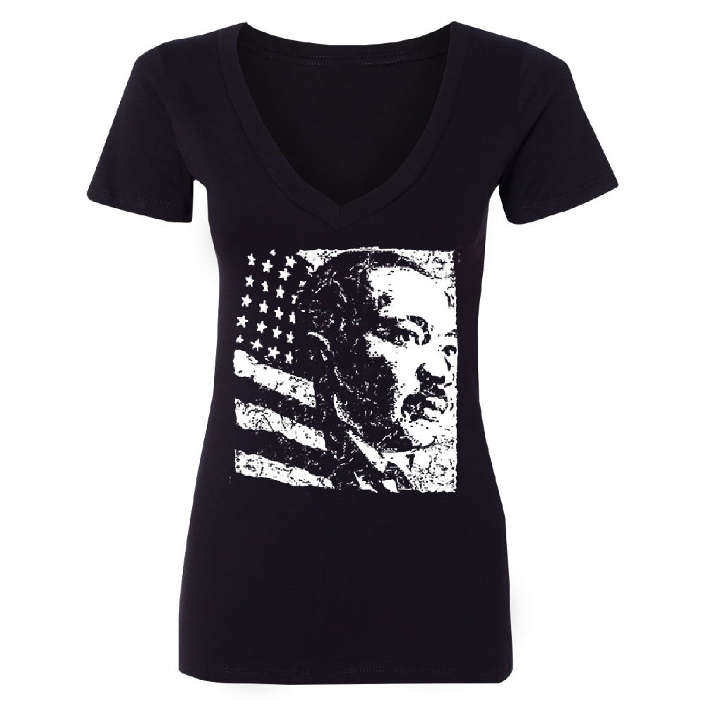 Martin Luther King Jr. MLK Dr. King Women's Deep V-neck Souvenir Tee 