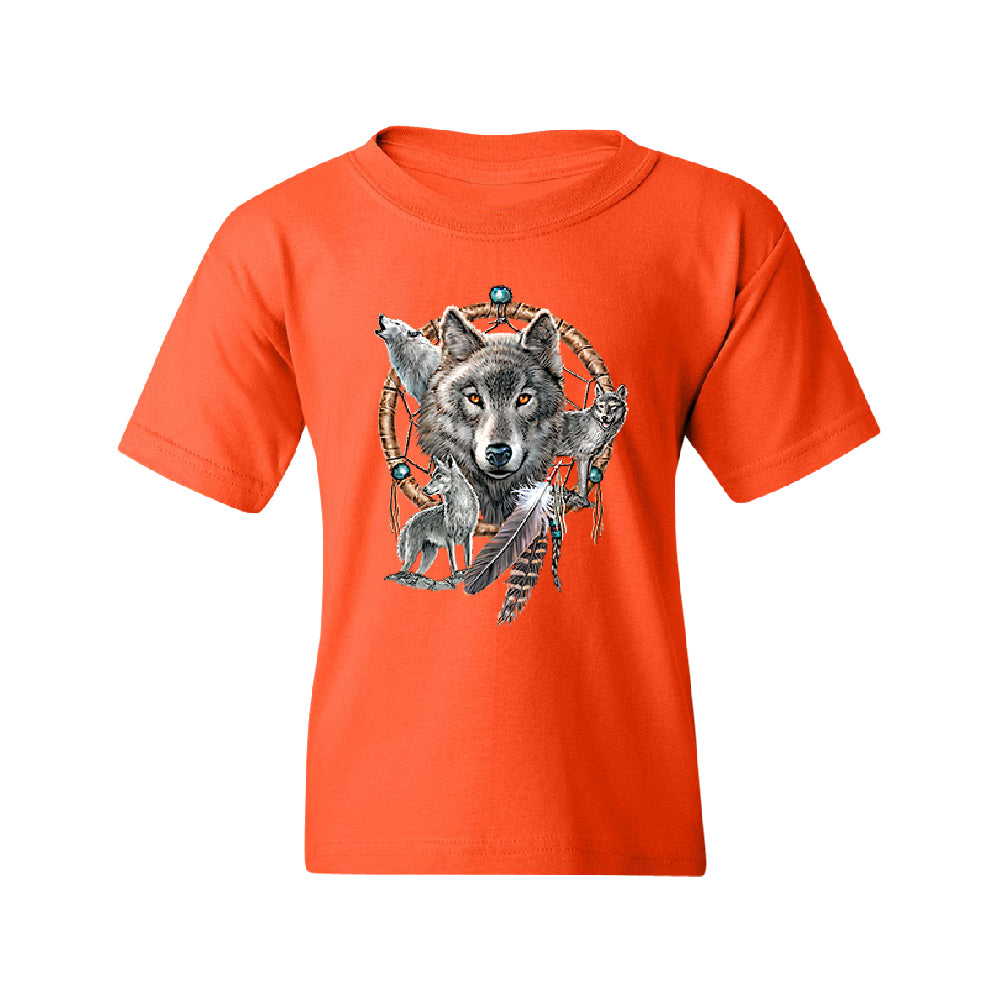 Dreamcatcher Wovles Howling Tattoo Youth T-Shirt 