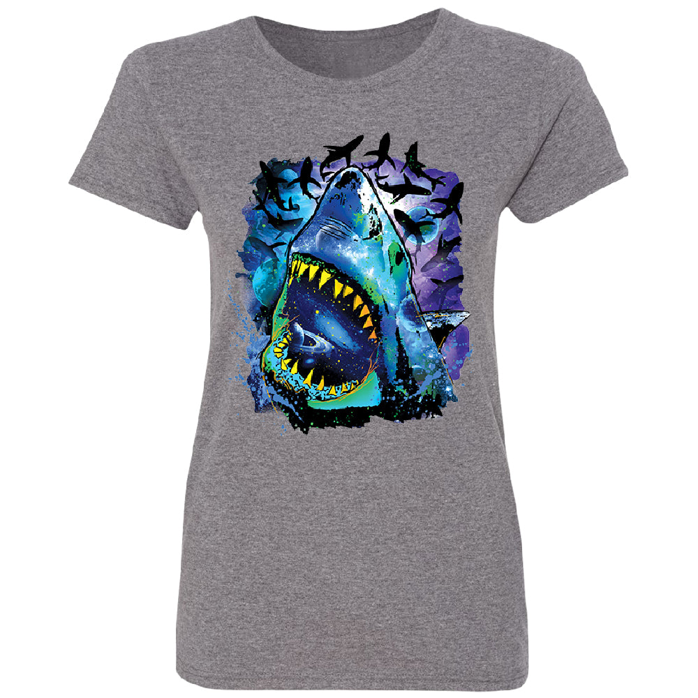 Neon Black Light Cosmo Shark Women's T-Shirt 