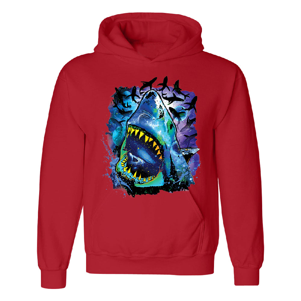 Neon Black Light Cosmo Shark Unisex Hoodie Ocean Nebula Sharks Sweater 