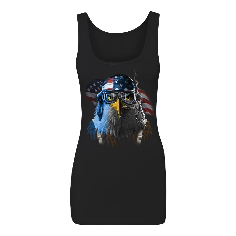 Freeodom Fighther American Eagle Women's Tank Top 4th of July USA Shirt 