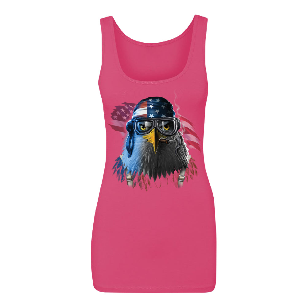 Freeodom Fighther American Eagle Women's Tank Top 4th of July USA Shirt 
