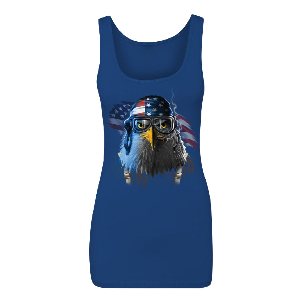 Freeodom Fighther American Eagle Women's Tank Top 4th of July USA Shirt 