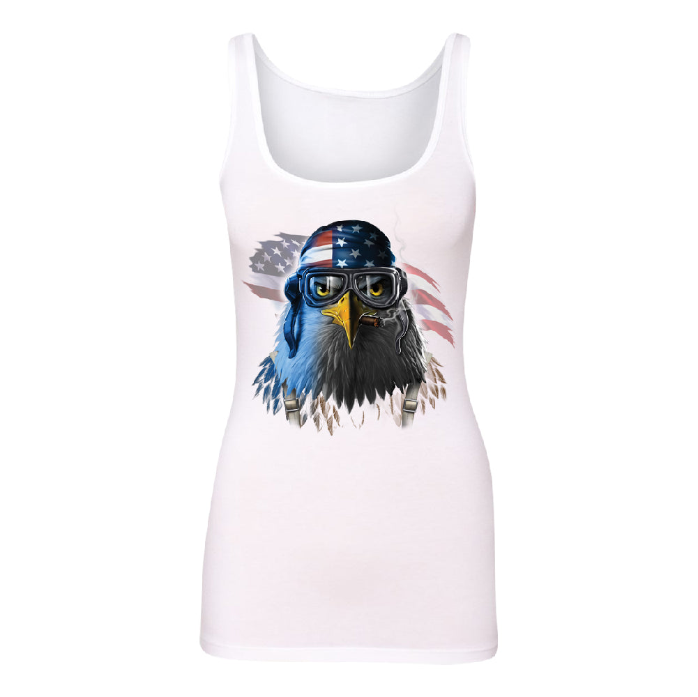 Freeodom Fighther American Eagle Women's Tank Top 4th of July USA Shirt 