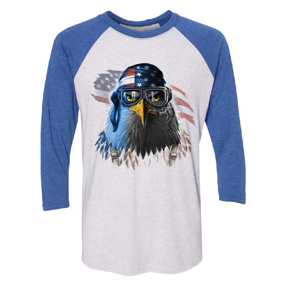 Freeodom Fighther American Eagle 3/4 Raglan Tee 