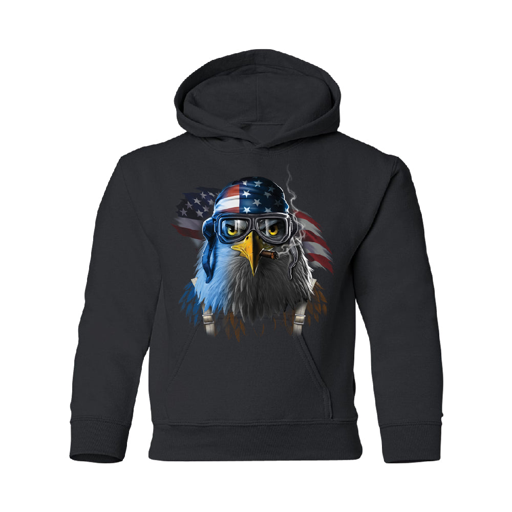 Freeodom Fighther American Eagle YOUTH Hoodie 4th of July USA SweatShirt 