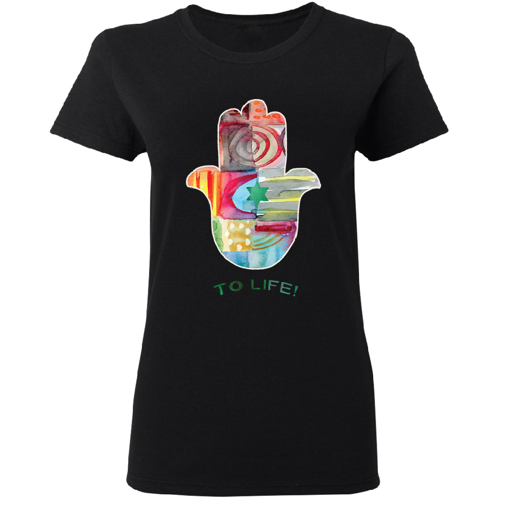 To Life Hamsa Hand Colorful Women's T-Shirt 