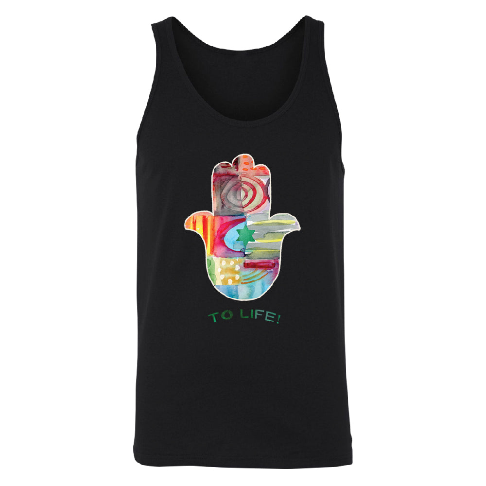 To Life Hamsa Hand Colorful Men's Tank Top Hand of Fatima Evil Eye Shirt 