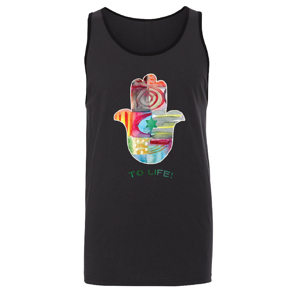To Life Hamsa Hand Colorful Men's Tank Top Hand of Fatima Evil Eye Shirt 
