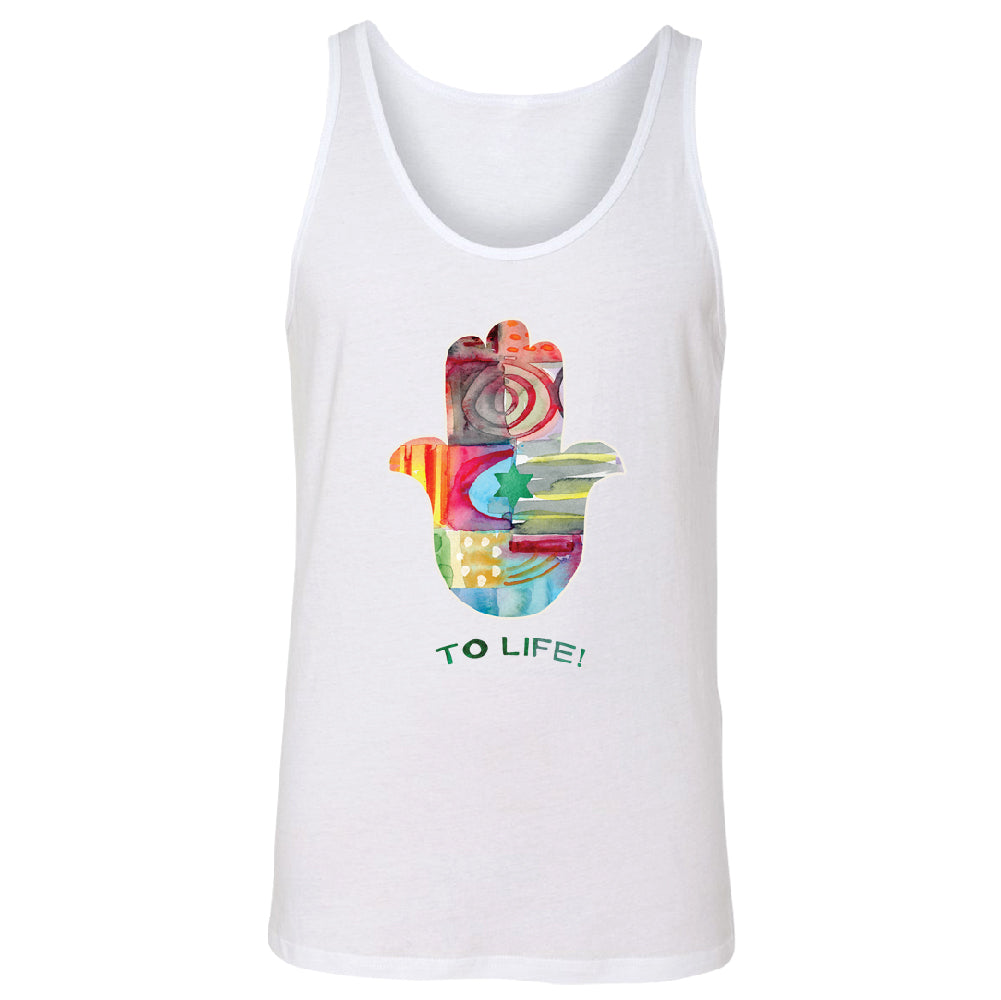 To Life Hamsa Hand Colorful Men's Tank Top Hand of Fatima Evil Eye Shirt 