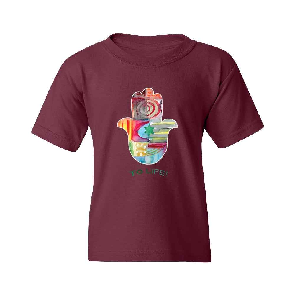 To Life Hamsa Hand Colorful Youth T-Shirt 