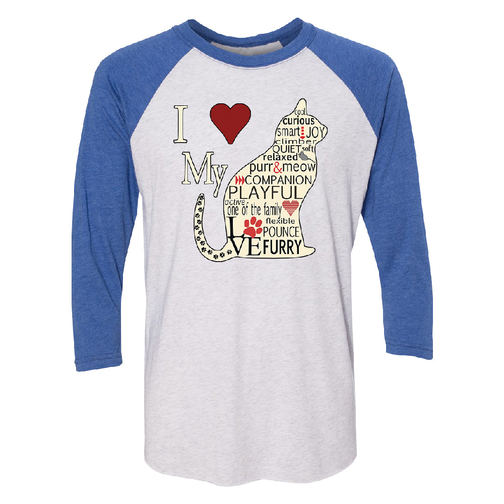 I Love My Cat 3/4 Raglan Tee 