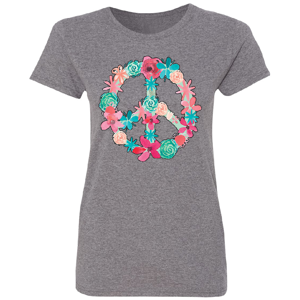 Floral Peace Sign Garden Nature Women's T-Shirt 