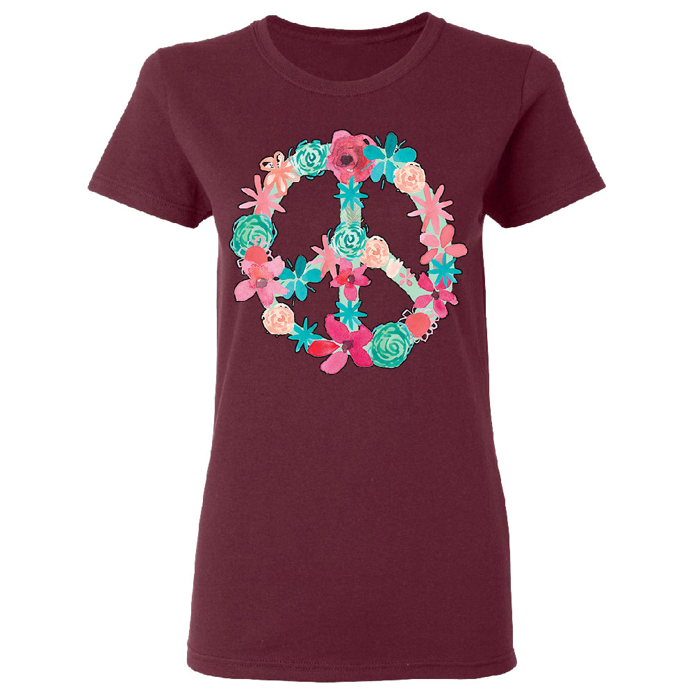 Floral Peace Sign Garden Nature Women's T-Shirt 