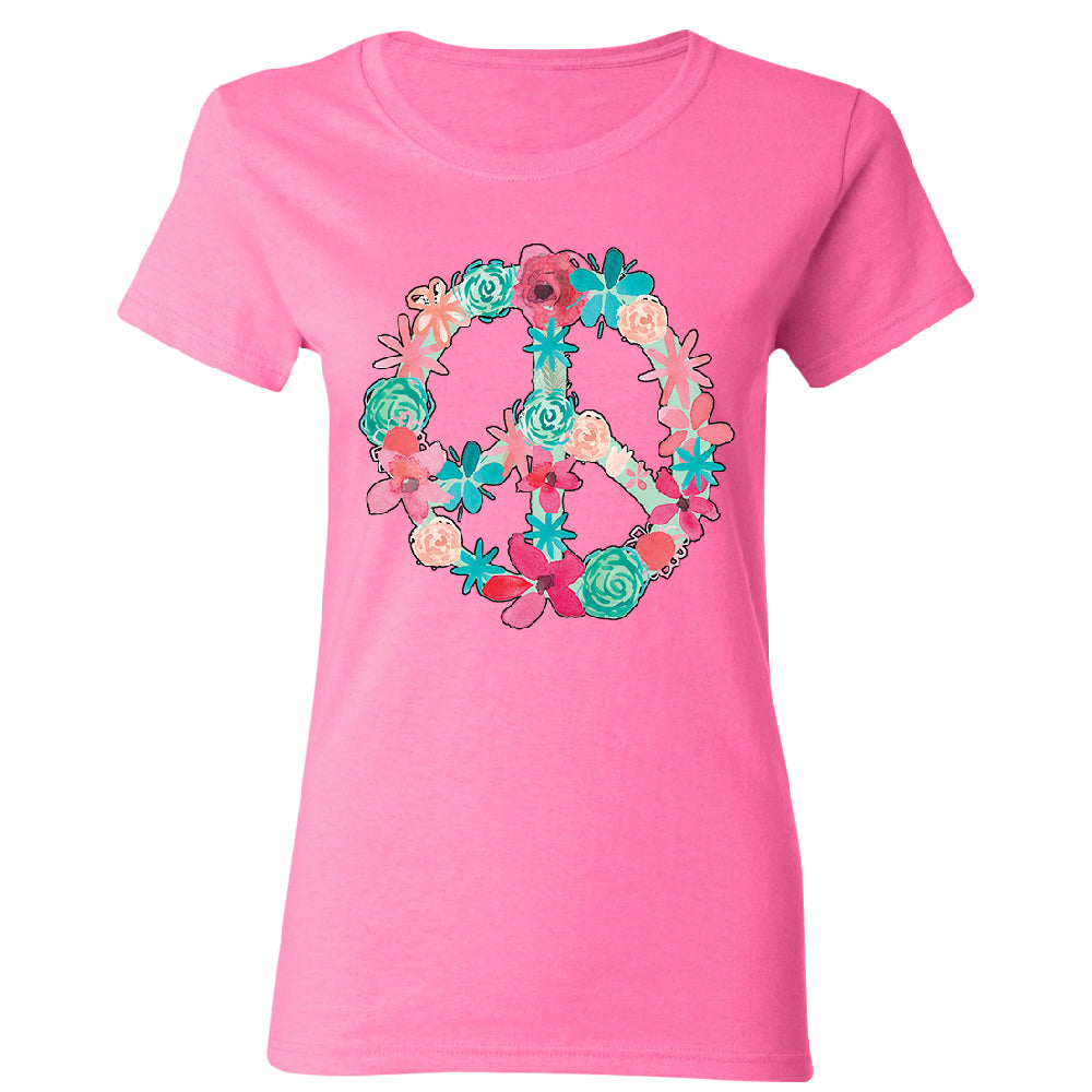 Floral Peace Sign Garden Nature Women's T-Shirt 