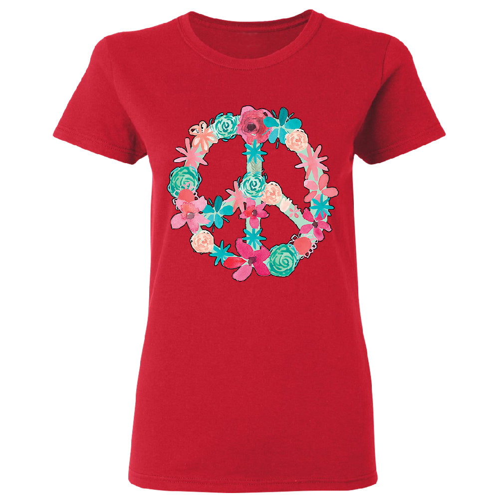 Floral Peace Sign Garden Nature Women's T-Shirt 