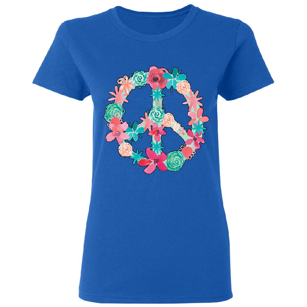 Floral Peace Sign Garden Nature Women's T-Shirt 