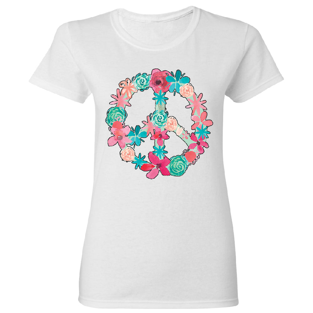 Floral Peace Sign Garden Nature Women's T-Shirt 