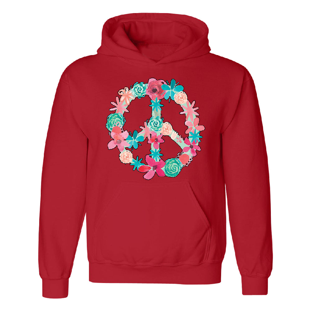 Floral Peace Sign Garden Nature Unisex Hoodie Colored Flowers Sweater 