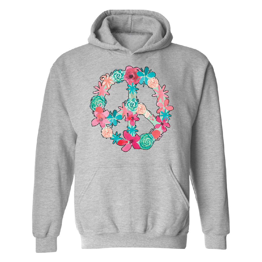 Floral Peace Sign Garden Nature Unisex Hoodie Colored Flowers Sweater 