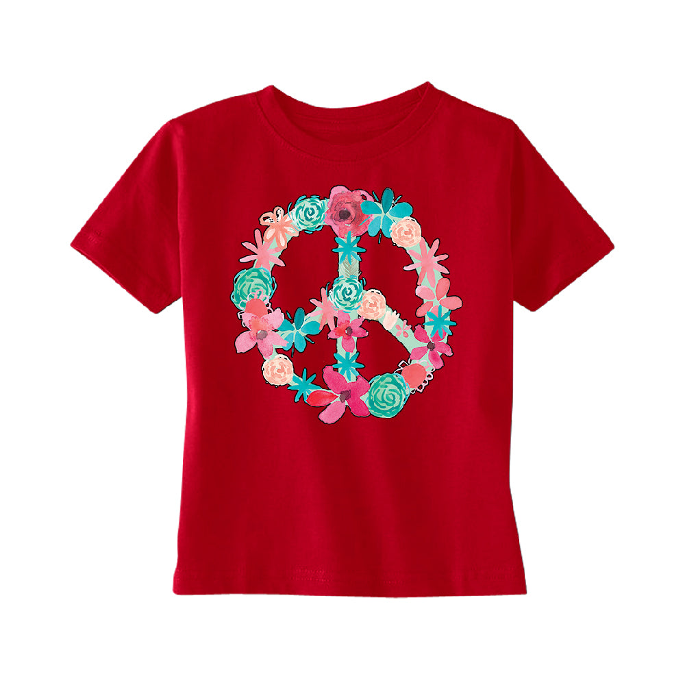 Floral Peace Sign Garden Nature TODDLER T-Shirt 
