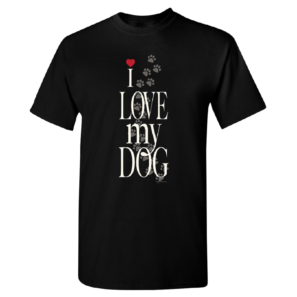 I Love My Dog Puppy Paw Print Men's T-Shirt 