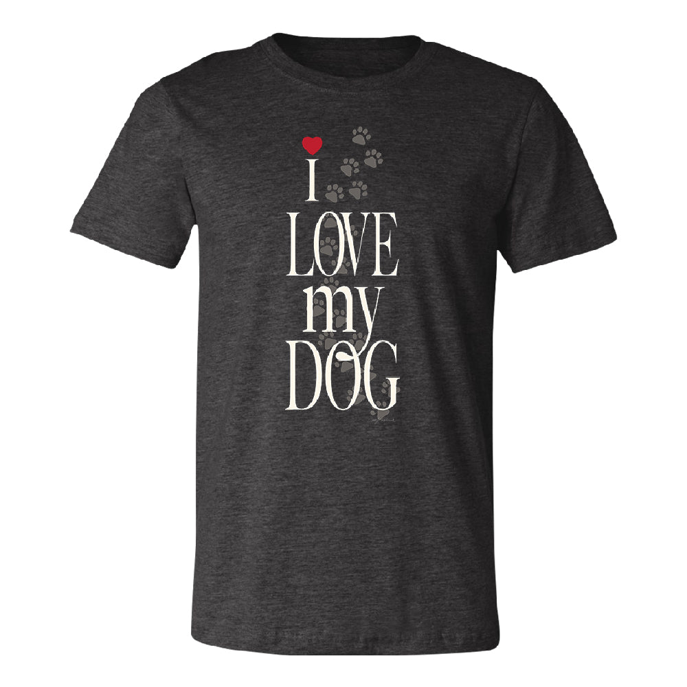 I Love My Dog Puppy Paw Print Men's T-Shirt 