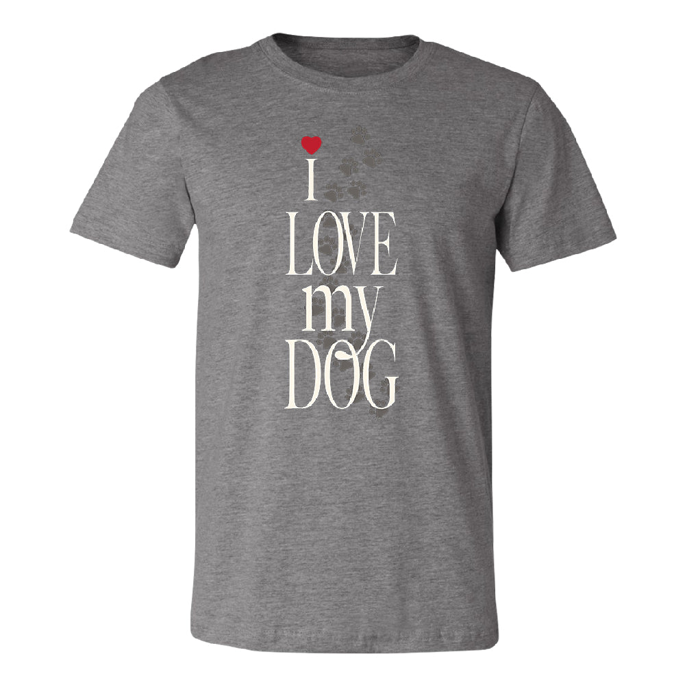 I Love My Dog Puppy Paw Print Men's T-Shirt 