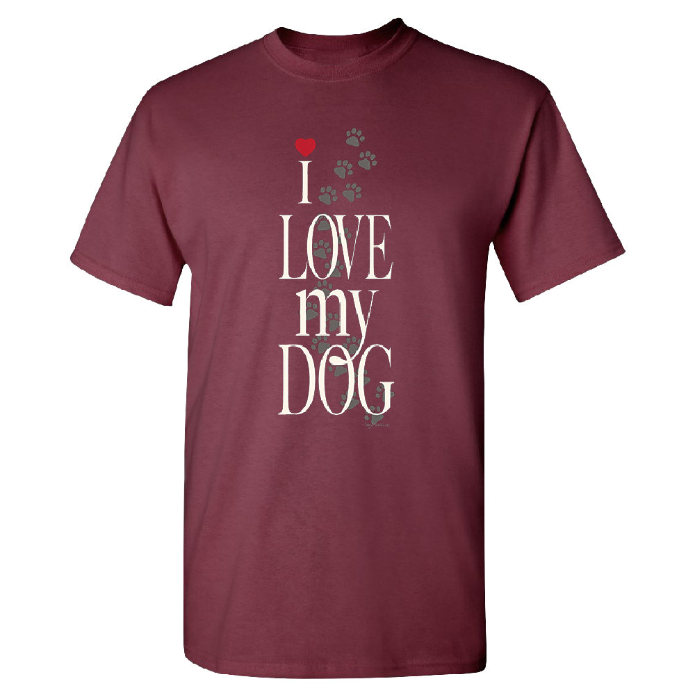 I Love My Dog Puppy Paw Print Men's T-Shirt 