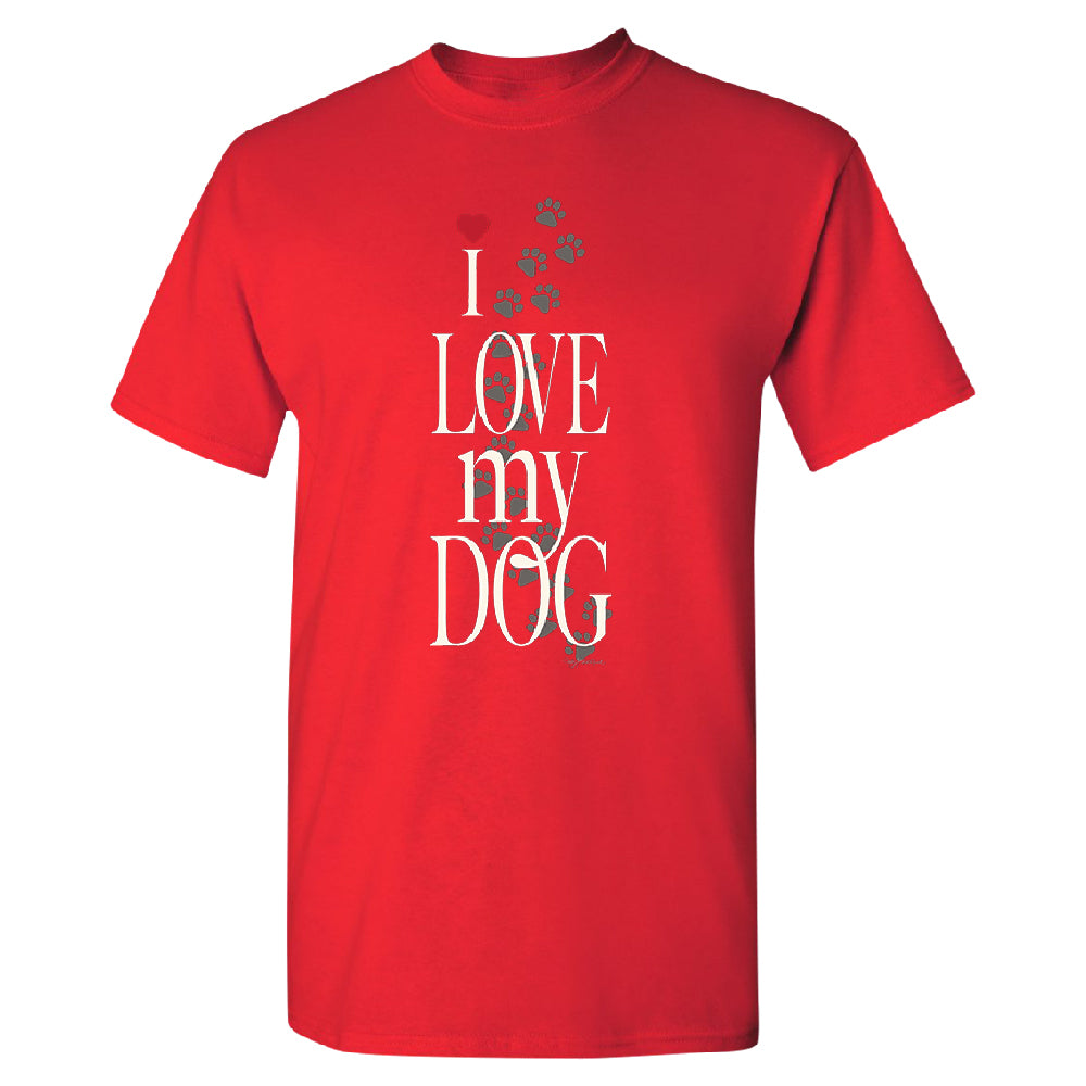 I Love My Dog Puppy Paw Print Men's T-Shirt 