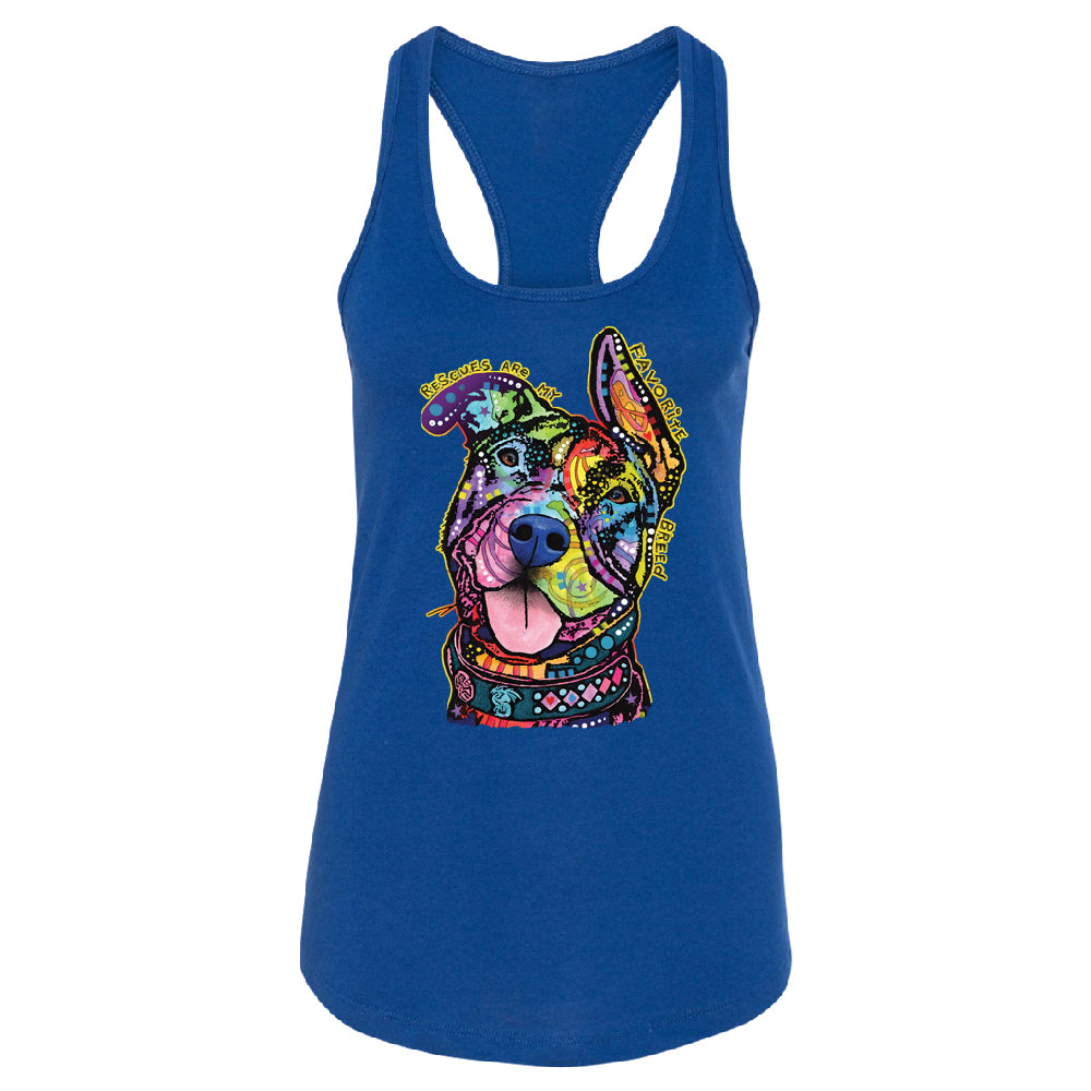 Official Dean Russo Rescues Dog Women's Racerback Colorful Cute Dog Shirt 