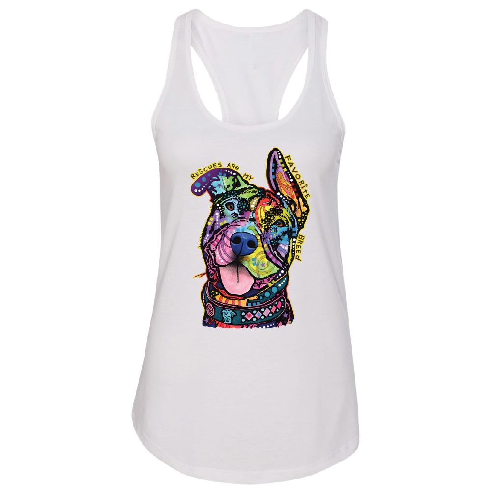 Official Dean Russo Rescues Dog Women's Racerback Colorful Cute Dog Shirt 