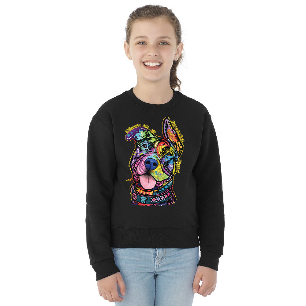 Official Dean Russo Rescues Dog Youth Crewneck Colorful Cute Dog SweatShirt 