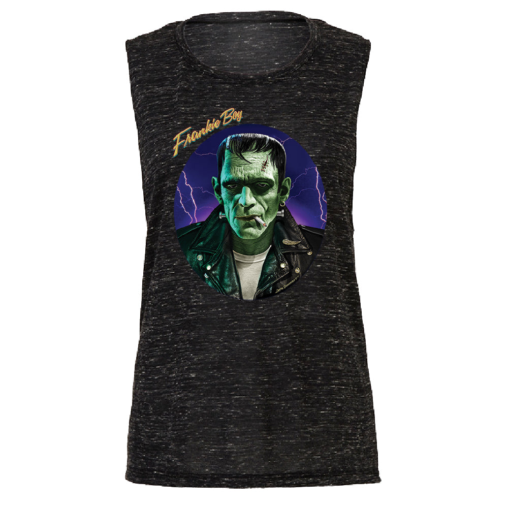 Scary Frankie Boy Women's Muscle Tank Halloween Costume Funny Design Tee 