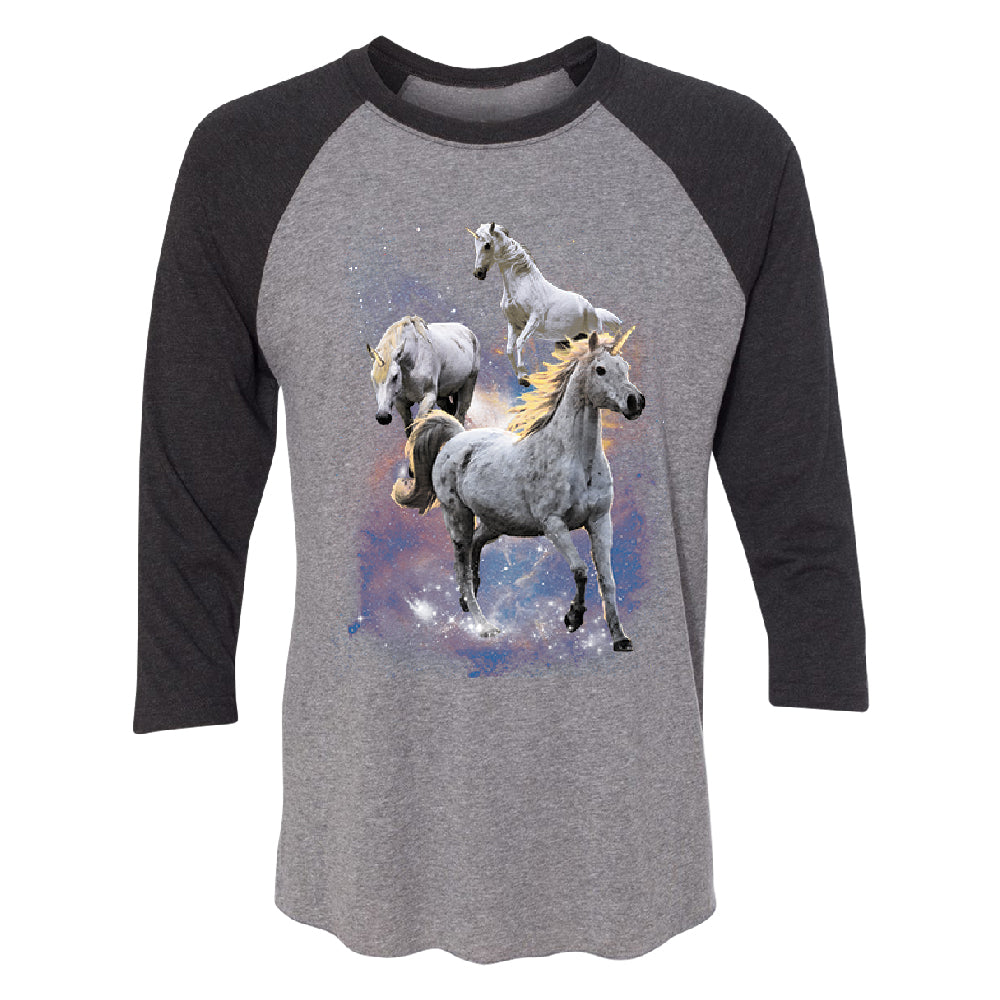 Space Phenomenon Unicorns 3/4 Raglan Tee 