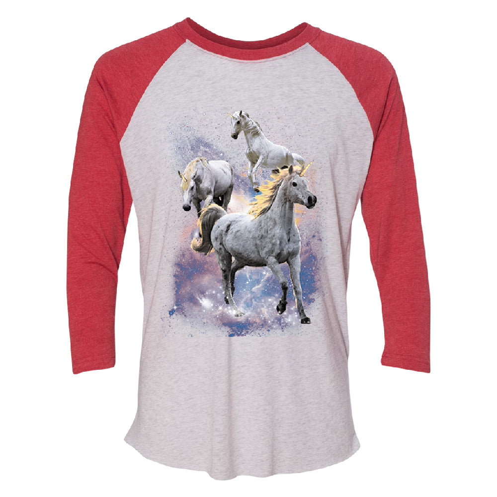 Space Phenomenon Unicorns 3/4 Raglan Tee 