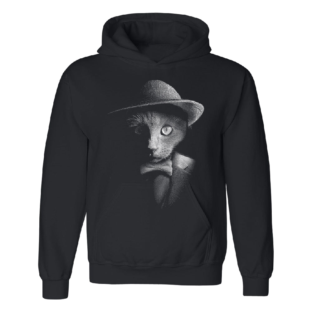 Stylish Gentelman Cat Unisex Hoodie Cool Mafia Cat with Hat Sweater 