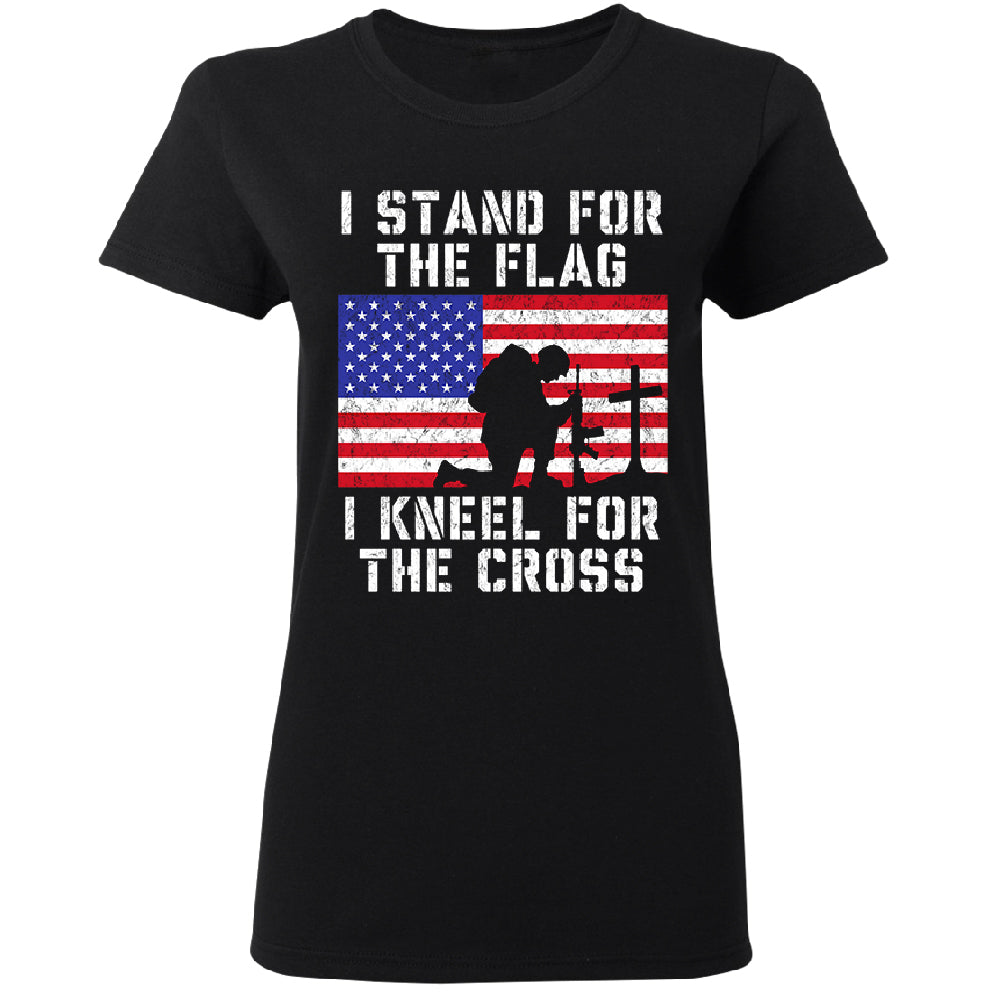 Stand for USA Flag Kneel for Cross Women's T-Shirt 