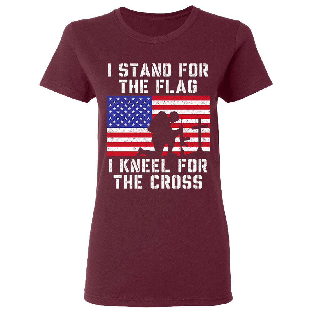 Stand for USA Flag Kneel for Cross Women's T-Shirt 