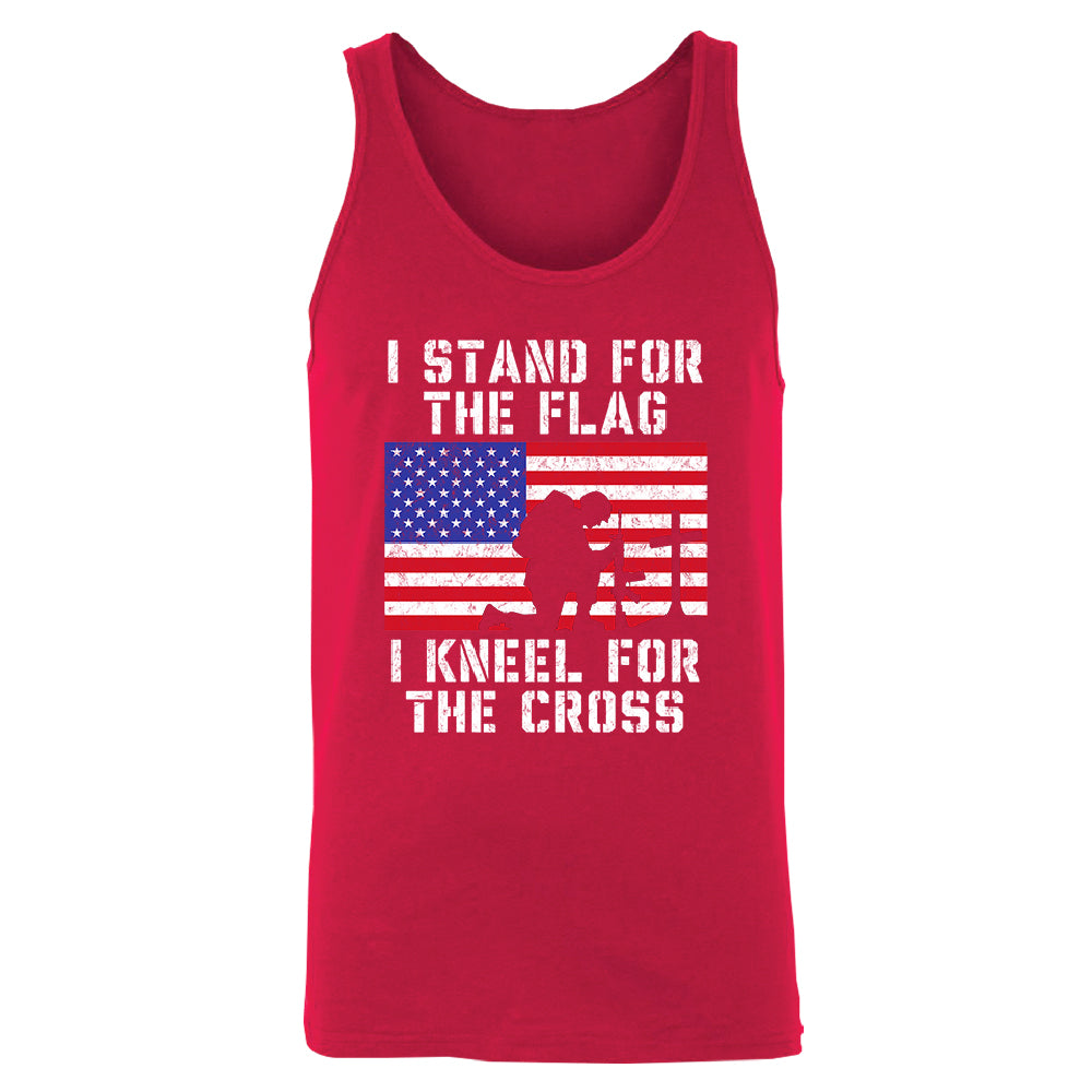 Stand for USA Flag Kneel for Cross Men's Tank Top 4th of July USA Shirt 