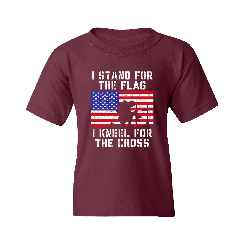 Stand for USA Flag Kneel for Cross Youth T-Shirt 