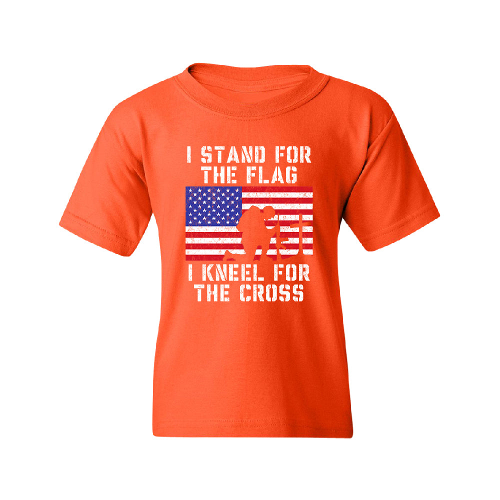 Stand for USA Flag Kneel for Cross Youth T-Shirt 