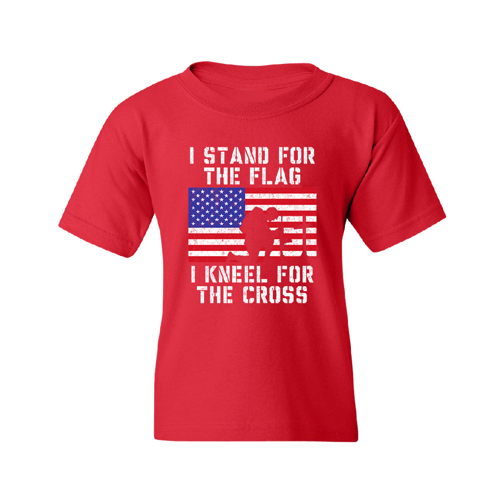 Stand for USA Flag Kneel for Cross Youth T-Shirt 