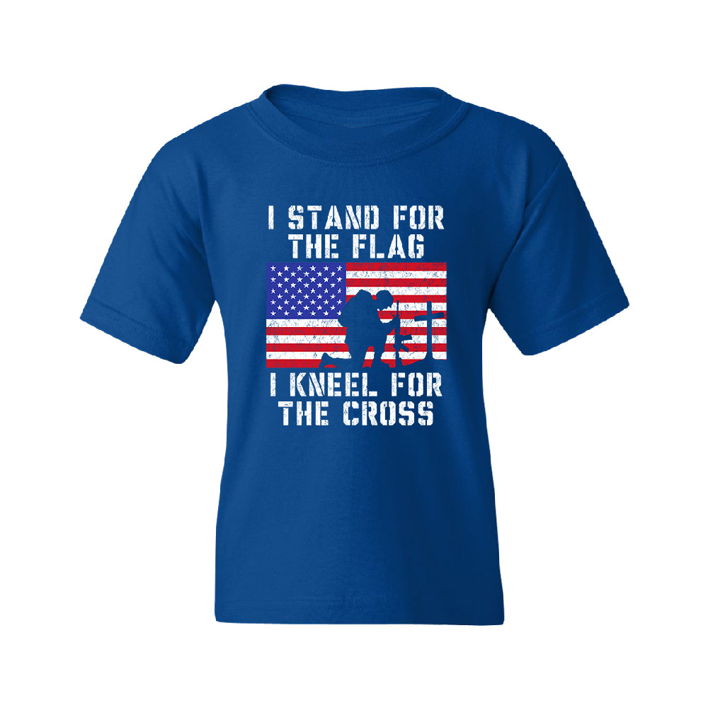 Stand for USA Flag Kneel for Cross Youth T-Shirt 
