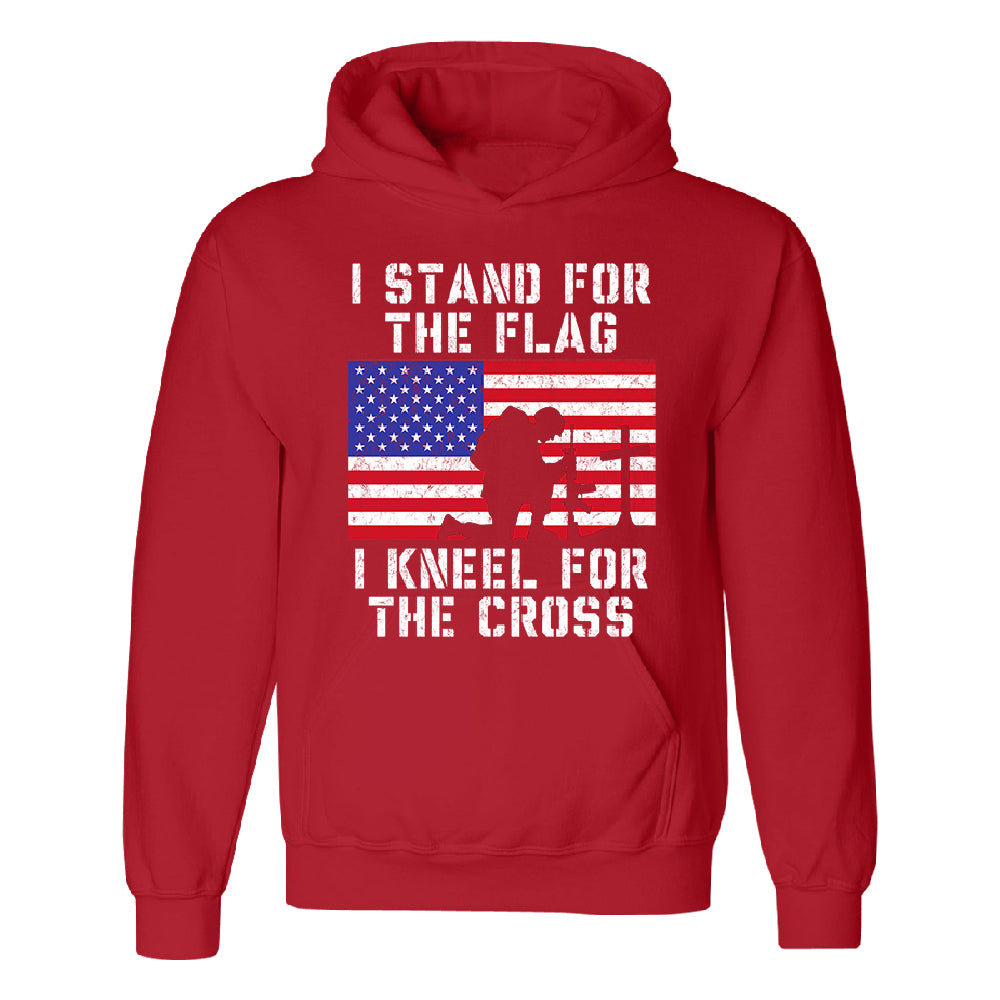 Stand for USA Flag Kneel for Cross Unisex Hoodie 4th of July USA Sweater 