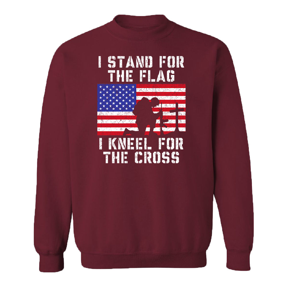 Stand for USA Flag Kneel for Cross Unisex Crewneck 4th of July USA Sweater 