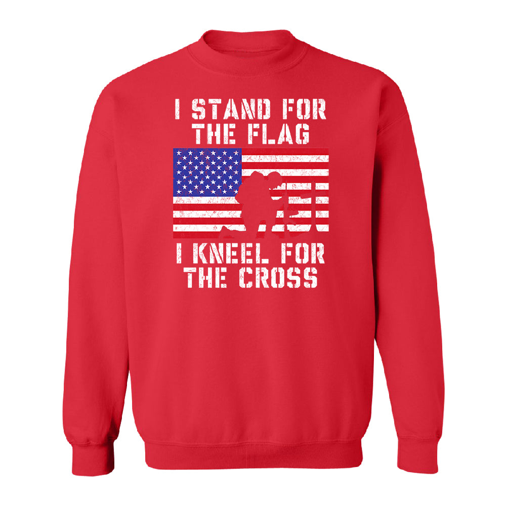 Stand for USA Flag Kneel for Cross Unisex Crewneck 4th of July USA Sweater 