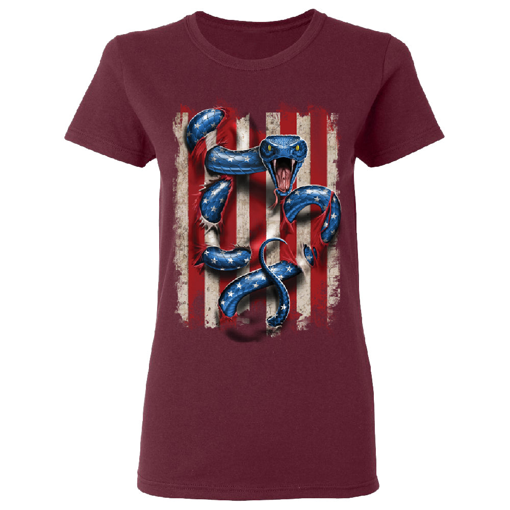 Patriotic American Serpent Snake Women's T-Shirt 